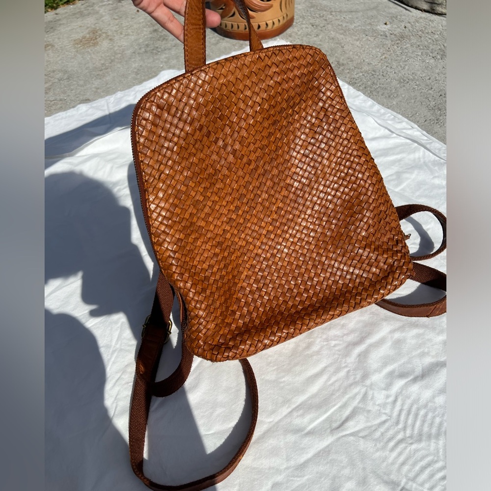 Wild West Leather Woven Backpack